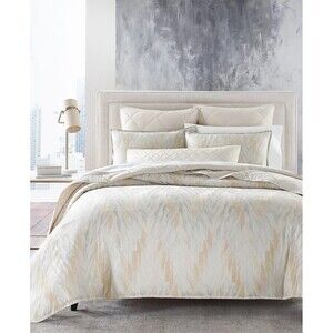 Hotel Collection Textured Chevron 3-Pc Duvet Cover Set Full/Queen–Luxury Bedding
